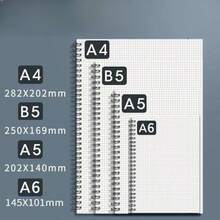 1 件/2 件/3 件 PP 封面螺旋笔记本，带金属线装订和背带，（粉色、黑色）带笔记本的文件夹，网格内页，简约，便携，防水，适用于学校和办公室学校用品，返校