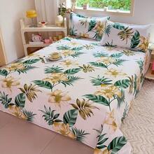 3 件套活性印花柔软面料床上用品套装，含枕套，加厚芦荟柔软面料床单套装，家用床上用品套装（无填充） - 靈感 - 查看 2