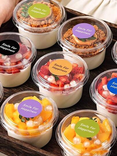 50 piezas/30 piezas - 150ml Taza de plástico transparente mini - Perfecta para pudín, yogur, helado, mousse y postres - Transparente, desechable y fácil de limpiar - Perfecta para tiramisú, pastel y exhibición de postres, taza de postre | Taza de plástico semitransparente | Taza de plástico transparente, tenedor y cuchara desechables negros para postre, tenedor y cuchara para pastel