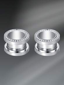 CIZME 4-16mm 2pcs Ear Gauges Stainless Steel Ear Tunnels Plugs Stretchers Expande Ear Piercing Jewelry For Women Men - Auricle - View 19