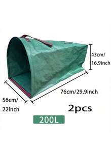 1 pieza Bolsa reutilizable de hojas de jardín, bolsa de hojas para jardín y patio, bolsa de basura de jardín al aire libre, bolsa de almacenamiento de hojas resistente a la corrosión, bolsa de desechos de jardín y patio de gran capacidad