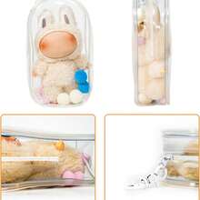 17 厘米娃娃透明展示和收纳盒 - PVC 包，带可拆卸钥匙扣，用于收藏玩具和化妆品，便携式旅行或家居装饰盒（7 英寸），Ladudu 娃娃收纳袋
