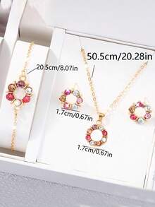 1 Set Teens/Young Adult Simple Butterfly Design Necklace, Earrings, Bracelet, Ring Jewelry Set, Fashion & Versatile - Multicolor - View 5