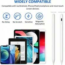 1支通用觸控螢幕鋁合金觸控筆，適用於iOS/Android/Windows平板電腦與手機，相容、平板電腦繪圖電容筆配件：充電線 + 筆尖 - 彩色 - 查看 11