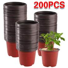 200PCS Plastic Plant Flower Garden Pots Nursery Seedlings Pot Growing Container - Orange - View 3