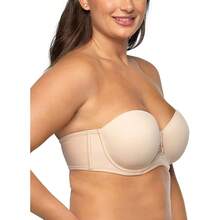 New  Women's Beauty Back Oothing Strapls Bra, 4-Way Stretch Fabric, Lightly Lined Cs  To H - Rose Beige 42D - View 1