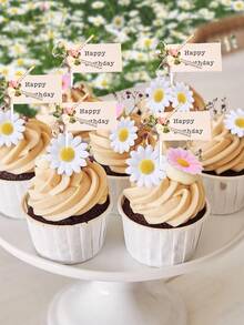 3件套缎面蝴蝶结蛋糕装饰摆件 - 婴儿派对甜点装饰，适用于纸杯蛋糕、男女通用生日派对和甜点桌 - 彩色 - 查看 13