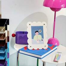 1pc Wavy Colorful Acrylic Photo Frame Display Stand, Decor Frame For Photo/Postcard - Multicolor - View 4