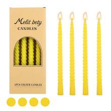 A Box Of 4 Morandi Gradient Colored Threaded 10 Inch Long Candles, Suitable For Home Use, Romantic Weddings, Decoration, And Candlelight Dinners Gifts Birthday Graduation - Multicolor - View 16