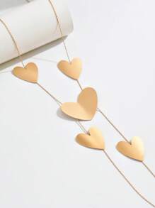 1 pieza Collar elegante y minimalista con cadena con forma de corazón y flecos, adecuado para uso casual, de fiesta o diario de las mujeres