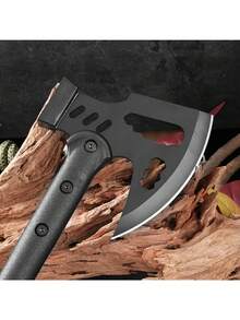 1pc Multifunctional Outdoor Axe, Firewood Splitting Tool, Household Firewood Axe, Outdoor Logging Axe, Camping Multipurpose Axe, Made Of High Manganese Steel, Hand Axe, Logging Axe, Gardening Tool, Suitable For Outdoor Survival, Camping, Self-Defense