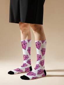 1/2/5 pares de calcetines de tripulación blancos con diseño irregular para hombres, calcetines medianos para deportes al aire libre, calcetines desgastables para hombres, calcetines de pareja
