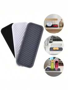 1pc Soporte de Esponja de Silicona, Soporte de Esponja de Cocina, Bandeja Organizadora de Silicona para Baño, Dispensador de Jabón, Jabón de Silicona - CHINA-Gris claro - Ver 1