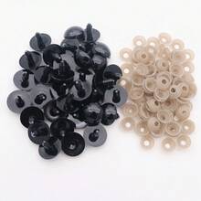 100 件 5-24 毫米黑色塑料眼珠 Amigurumi 带垫圈毛绒动物眼珠眼球娃娃 DIY 礼物针织钩针眼珠制作工艺品配件 - 彩色 - 查看 18