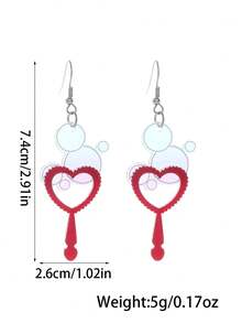 1 Pair Acrylic Bubble Dangle Earrings, Simple And Elegant Women Girls Students Jewelry