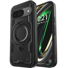 For Pixel 9/9 Pro/10/10 Pro/Pixel 9 Pro XL/10 Pro XL/Pixel 9a Case Magnetic Ring Kickstand Shockproof Hybrid Rugged Protective Slim Phone Cover Black Gift For Birthday, Mother, Family, Friends, Boyfriend, Girlfriend, Boyfriends, Valentine's Day - 黑色 - 查看 19