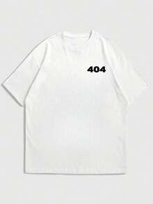 Men's Casual Numeric Print Round Neck Short Sleeve T-Shirt, Summer - White - View 7