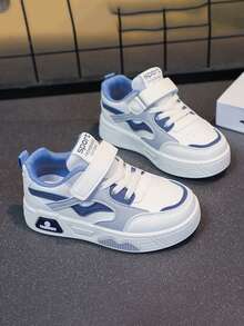 1 Pair Kids Casual Sneakers, Spring/Autumn 2025, Boys Loafers, New Low-Top Girls White Shoes, Soft Sole Versatile Sports Shoes - Blue - View 7