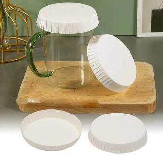 50/100/150/200 个高品质纸杯盖 - 可堆叠一次性白色旅行杯盖，无涂层材料，适用于咖啡和茶饮料 - 家庭、办公室、咖啡店、饮料保护、用户友好设计、自然纹理