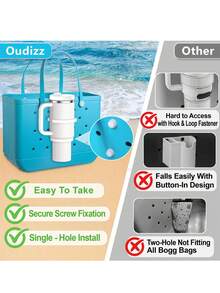 Beach Bag Cup Holder, Travel Accessories;Travel Essentials; Multi Color Insert Accessory Compatible, For Decorative Charm Inserts, Suitable For Travel And Outings, Cup Holder For 30oz 40oz Compatible, Water-Tight & Secure - Ideal For Travel, Versatile Inner Organizers, Waterproof, Wear-Resistant, Easy To Clean, Reusable(White Button Is 1pc) - Multicolor - View 7