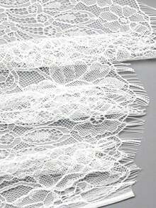 (3 Metros/Pacote) Renda de Cílios Duplos com 32cm de Largura, Macia e Vazada para DIY em Vestuário, Confecção de Vestidos de Casamento, Decoração Doméstica - Multicolorido - Visão 6