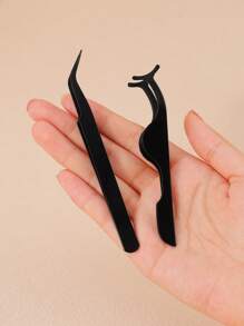 RANCAI 2 pezzi Arricciaciglia in acciaio inossidabile, accessorio per estensioni ciglie per principianti, pinzette per sopracciglia, accessori per il trucco