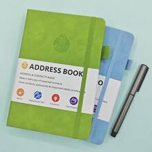 Libreta de direcciones con pestañas alfabéticas, libreta de direcciones de tapa dura con letra grande para registrar contactos, pequeña libreta de direcciones para almacenar toda tu información importante en un solo lugar 5.2 X 7.8", útiles escolares, regreso a la escuela - Multicolor - Ver 3