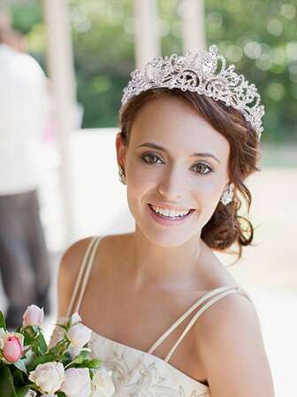 1 件新娘皇冠头饰，优雅派对发饰，生日、婚礼、舞蹈表演