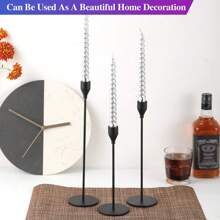 European-Style Electroplated Metal Candle Holder Set (3/6-Piece Combo) - Christmas Romantic Table Centerpiece For Candlelight Dinners, Wedding Decor & Elegant Home Ornament