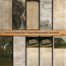 10 Stück lila Zauberhafte Material Papiere, Retro Europäisch Blumen Pflanzen Muster für Scrapbooking, festliche Dekoration, Grußkarten zum Selbermachen, Explosionsbox, Geschenkverpackung, Party Zubehör, Schulmaterial, Einschulung