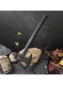1pc Multifunctional Outdoor Axe, Firewood Splitting Tool, Household Firewood Axe, Outdoor Logging Axe, Camping Multipurpose Axe, Made Of High Manganese Steel, Hand Axe, Logging Axe, Gardening Tool, Suitable For Outdoor Survival, Camping, Self-Defense