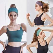 1 Stück Damen rutschfestes Fitness Stirnband, Sporthaartuch - Bunte gestrickte Stoffe, feuchtigkeitsableitend, elastisches Stirnband geeignet für Fitness, Yoga, Reise Mode Haraccessoires