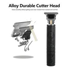 男士四合一可充电电动理容套装 - 理发器、电动剃须刀、胡须修剪器、耳鼻毛修剪器套装，USB充电 - 节日或父亲节礼物 - 黑色 - 查看 7