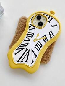 搞笑手机壳，丑陋手机壳，不对称形状硅胶装饰时尚时钟手机壳，适用于 16 ProMax / 15 PM / 14 Plus / 12，厚实防震，全覆盖保护，防水防摔防刮 - 彩色 - 查看 2