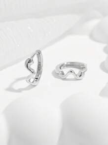 1 par de pendientes geométricos asimétricos minimalistas en forma de ola de plata 925, accesorio de moda para mujeres, regalo ideal para citas y fiestas