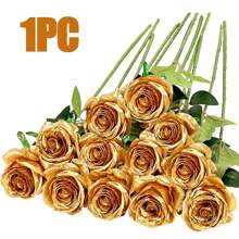 30 Artificial Roses, Gold Rose Artificial Flowers Fake Roses For Decoration DIY Wedding Bouquet Centerpieces, Bridal Shower Valentine's Day Decorations, Baby Shower Decorations, Home Decorations Outdoor Indoor Decorations, Vase Flower Decorations, Flower Arrangements, Table Centerpieces, Home Decorations Christmas Decorations Room Decor Christmas