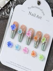 50 Phụ kiện trang trí móng tay hình hoa băng phát sáng trong bóng tối, cánh hoa nhựa 3D trong suốt nhiều màu sắc, đồ trang trí móng tay nghệ thuật kiểu đá giả kim cương cho móng tay, móng chân và thiết kế móng tay tự làm, phụ kiện làm móng, đồ dùng làm móng, đá quý làm móng - Nhiều màu - Xem 7