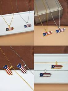 波西米亚度假风格 18K 镀金不锈钢女士项链，长吊坠树脂旗帜，手工抛光，精美设计 - 周年纪念、母亲节、生日、约会、舞会、节日、返校、婚礼的完美礼物 - 适合商务、度假和休闲场合