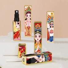 1PC, 5ML National Style Square Perfume Bottle With Peking Opera Facial Makeup, Portable Travel Bottom Directly Filled With Perfume Bottle, Perfume Spray Bottle, Reusable, Bottom Filled With Liquid Design, Mini Cosmetics Bottle, Various Colors Available, Birthday Gifts For Family And Friends, Holiday Gifts, Travel Portable, Perfume Bottle - Multicolor - View 7