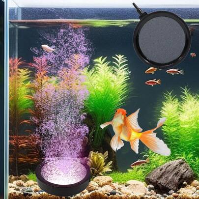 Aquarium Air Guide Disk, Gas Stone Disk, Bubble Disk, Round Gas Stones Disc Diffuser, Hydroponics Pump Aerator Diffuser For Aquarium Fish Tank And Hydroponics Gas Pump And As A Decorative Airstone For Aquarium
