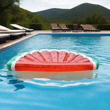 Nadmuchiwany materac w kształcie arbuza, nadmuchiwany materac do basenu/łóżko wodne - Czerwony - Zobacz 6