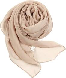 2025PANTONIGHT Long Chiffon Sheer Scarf For Womens - 057 Khaki - View 3