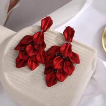 1 para kolczyków z akrylu w kształcie płatków kwiatów w stylu boho, wysokiej jakości biżuteria imprezowa bez przekłuwania dla kobiet