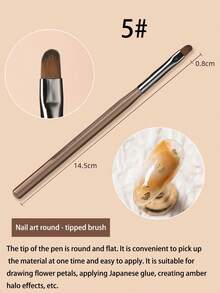 1支日式棕色系列美甲笔，双头笔，结构笔，UV凝胶指甲油笔，渐变笔，适合美甲沙龙或家庭使用