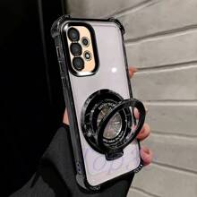 Funda de teléfono universal magnética de 4 esquinas con soporte giratorio anti-caída compatible con Apple, Redmi, Poco, Infinix