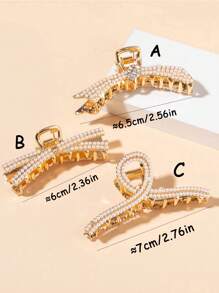 3/1 Stück Damen elegante Perlen Haarklammer, modisch verfeinertes goldenes Design, zeigt würdevolle persönliche Art, geeignet für tägliche Unternehmungen, Partys, Geburtstage, Valentinstag Geschenke, Picknicks, Strandspazierengänge, Sommeroutfits | Sommer Haarspange Haraccessoires Damen Haarklammern