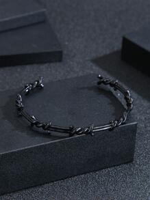1pc Knot Style Good Quality Man Fashionable Popular Copper Material Jewelry Punk Hip Hop Street Accessories Men Bracelet For Jewelry Gift & A Stylish Look