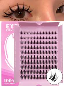120 Pcs/100Pcs D Curl Fairy Lash Clusters Cartoon Lash Clusters D Curl DIY Eyelash Extension Moist Outward Point Anime Lashes Individual False Lash Cluster With Ultra Thin Invisible Lash Band For Manga Lash Look - D - View 3