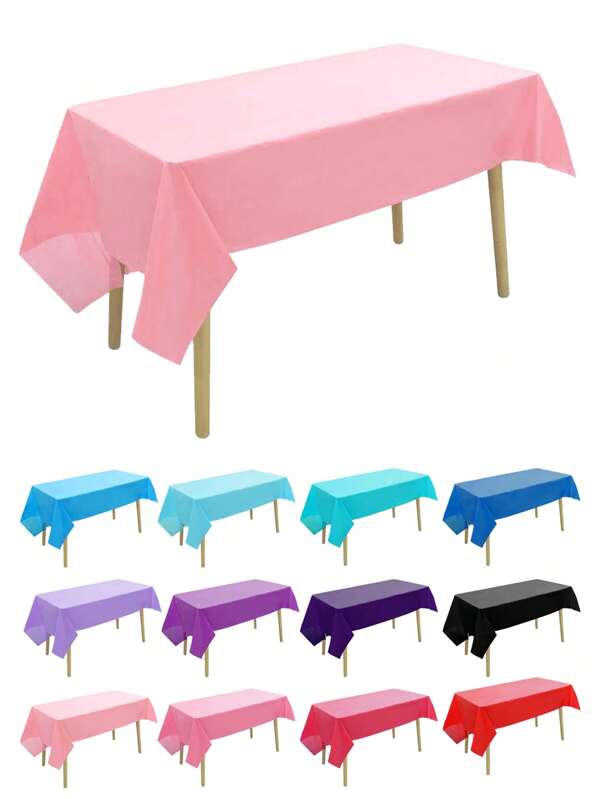 Nappes en plastique jetables 137 cm x 183 cm et 137 cm x 274 cm - Couleurs unies vibrantes pour fêtes intérieures/extérieures, mariages, anniversaires, Noël, révélations de sexe - Revêtements de table de buffet durables fabriqués en machine, nappe jetable, couvre-table de fête, fournitures de fête polyvalentes, articles jetables pratiques