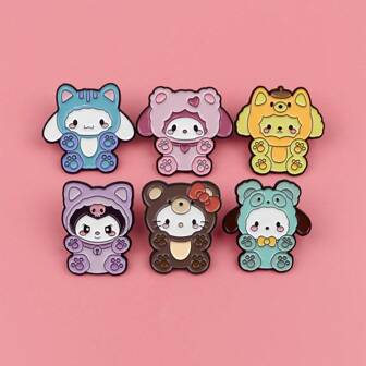 Sanrio 可爱珐琅别针 翻领别针 背包上的徽章 女士胸针 衣服礼物 珠宝 时尚配饰